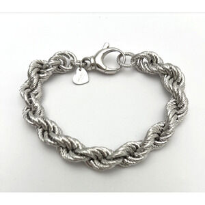 A3 Auth Flawless BRONZO ITALIA MILOR Bronze Silver Tone 10MM Rope Bracelet 8"